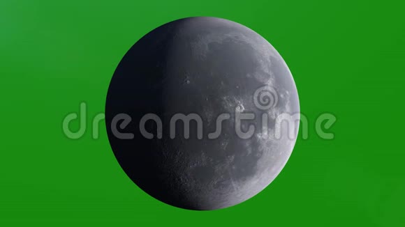 现实行星月亮露娜月球旋转4K适合您自己的背景使用绿色屏幕高细纹理视频的预览图