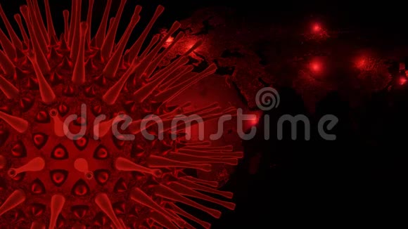 Covid19概念具有长天线的球形抽象细菌或病毒细胞的运动来自Wohun的Corona病毒视频的预览图
