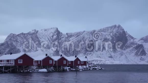 挪威村的冬天视频的预览图