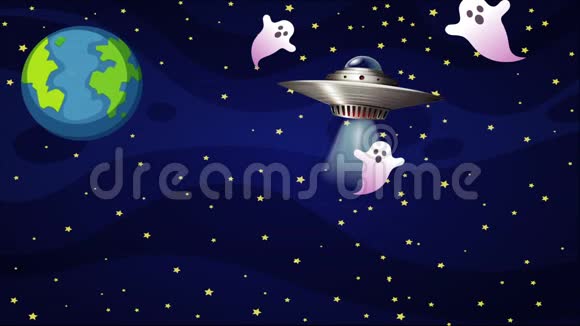 小行星之间的太空飞船旅行视频的预览图