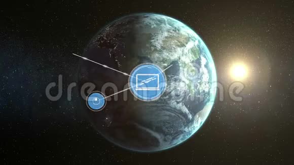带数字地球的连接器移动和数字数据视频的预览图
