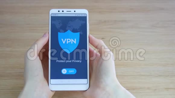 VPN虚拟专用网络打开智能手机上的VPN数据加密IP替代品网络安全视频的预览图