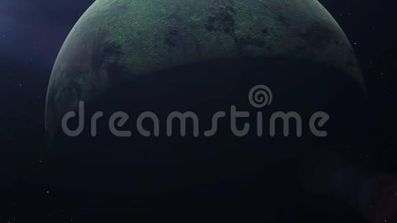 外层空间真实的绿色外星球3D动画视频的预览图
