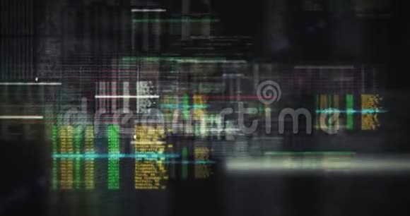 可循环的抽象金融数据图形动画社交网络连接通过数字数据飞行视频的预览图