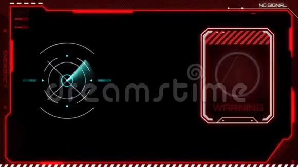 动画红色框架与文字警告在黑色背景视频的预览图