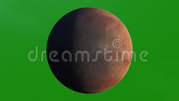 现实行星火星旋转4K适合您自己的背景使用绿色屏幕高细纹理视频的预览图