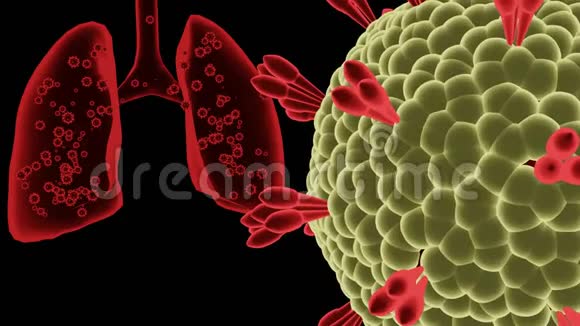 Covid19病毒nCoV概念具有长天线的球形细菌或病毒细胞瓦汉的冠状病毒视频的预览图