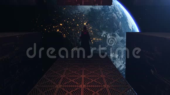 外星飞船接近地球的三维动画视频的预览图