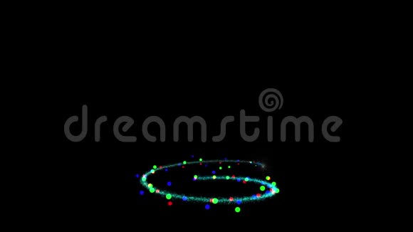 螺旋形的圣诞树由五颜六色的闪光小径制成视频的预览图