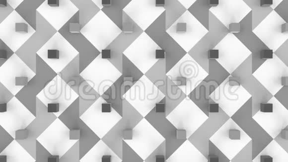 在白色正方形和灰色图案背景上移动三维立方体视频的预览图