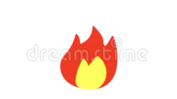 火焰表情反应白色背景上的图标动画视频的预览图