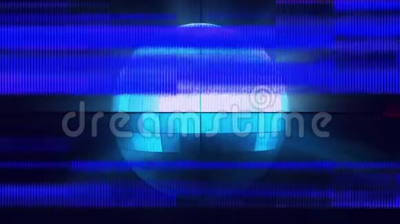 带干扰的屏幕显示蓝色迪斯科球视频的预览图