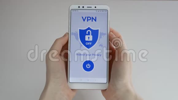 VPN虚拟专用网络打开智能手机上的VPN数据加密IP替代品网络安全视频的预览图