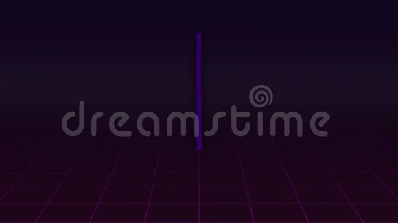 紫色背景有移动的网格和旋转的三角形轮廓视频的预览图