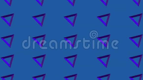 蓝色背景有许多旋转的深蓝色三角形框架站在线视频的预览图