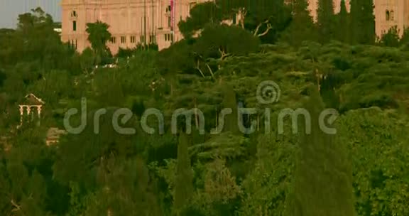 巴塞罗那Tilt全景中的加泰罗尼亚艺术博物馆视频的预览图