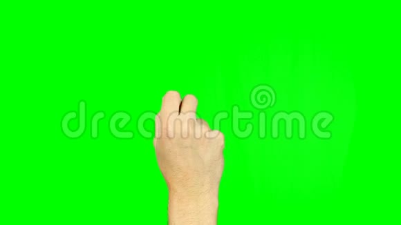 绿色屏幕上的胜利标志手势胜利与和平情感的象征视频的预览图