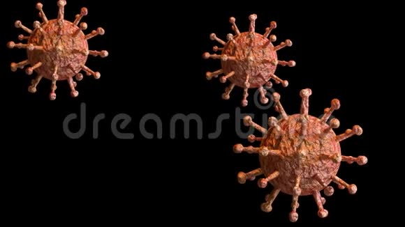 冠状病毒引起流感和慢性肺炎的显微放大视频的预览图