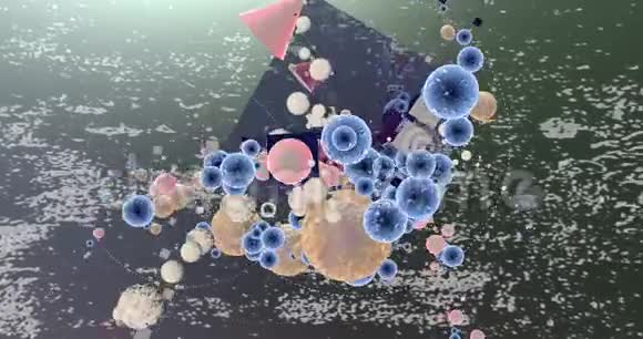 五颜六色的背景与许多气泡制作图案视频的预览图