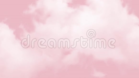 情人节贺卡动画3月8日妇女节在粉色背景下白云映衬下的红心飞翔动画视频的预览图