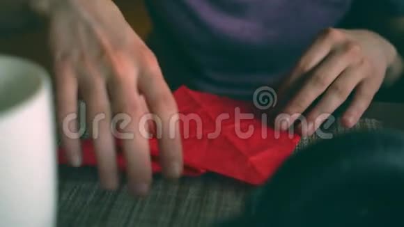 女人做折纸鹤视频的预览图