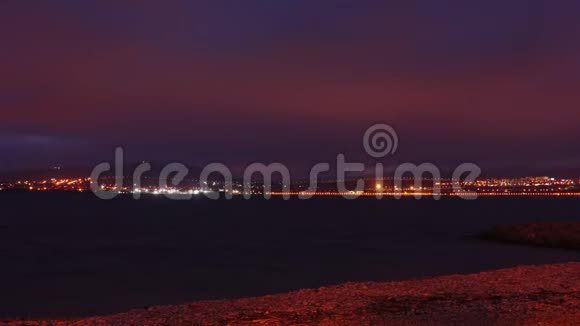 时光流逝地中海沿岸夜景视频的预览图