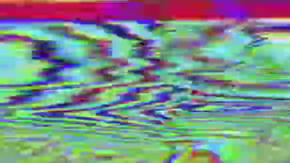 电脑生成的未来画面彩虹坏信号视频特效视频的预览图