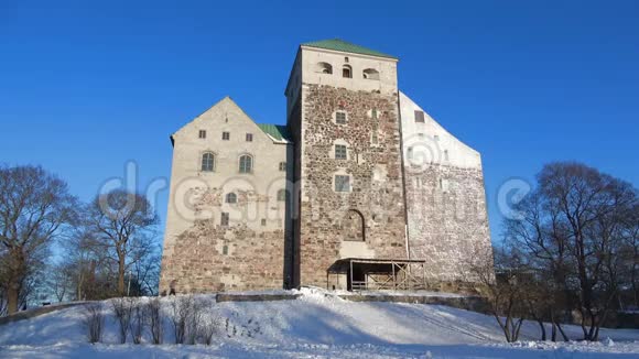 中世纪的阿布城堡二月日芬兰图尔库视频的预览图