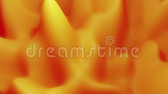 抽象液体黄色橙色物质内部辉光表面似景观4k无缝循环动画美丽的色彩视频的预览图