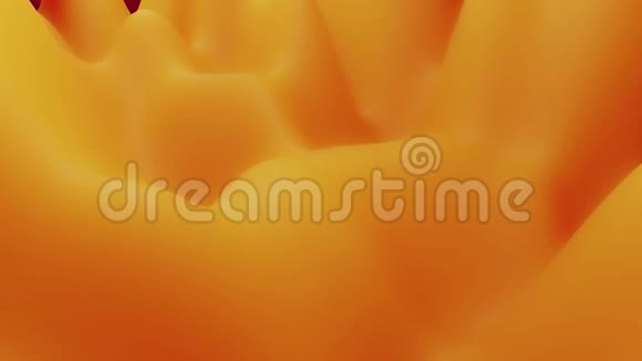 抽象液体黄色橙色物质内部辉光表面似景观4k无缝循环动画美丽的色彩视频的预览图