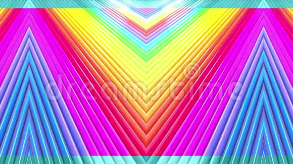 摘要3D无缝明亮彩虹颜色背景在4k多彩渐变条纹在简单的情况下循环运动视频的预览图