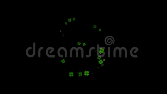三叶草的黑色背景显示视频的预览图