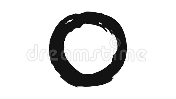用颜料画的黑色圆圈视频的预览图