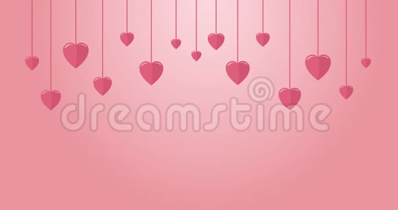 加兰的心在粉红色的背景上视频的预览图