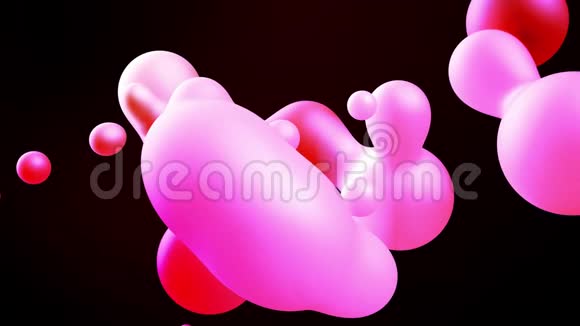 光滑的气泡动画内部红色辉光三维抽象背景与熔滴般的红蜡视频的预览图
