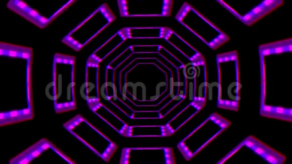 数字潮流几何科幻彩虹隧道霓虹万花筒梦幻背景视频的预览图