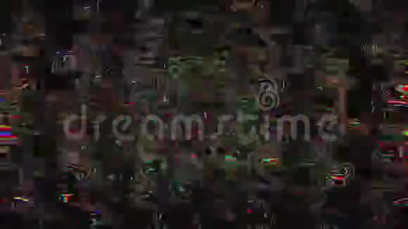 抽象的彩色覆盖旧损坏的电脑效果数码动画视频的预览图