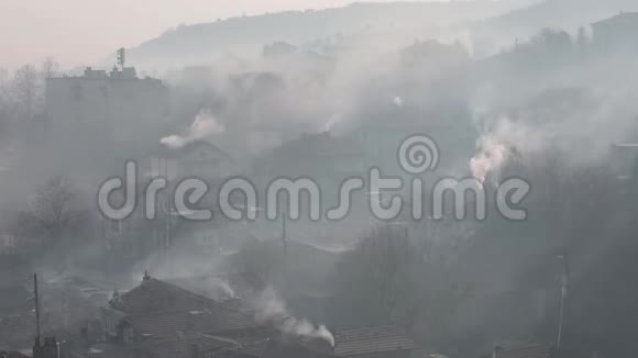 空气污染炉灶燃烧二氧化碳烟雾视频的预览图