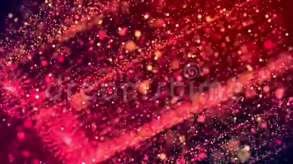 闪烁的魔法五颜六色的粒子在粘稠的液体中飞翔为节日的背景发出惊人的闪光视频的预览图