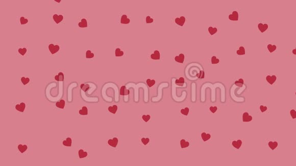 心在粉红色的背景上移动情人节爱情屏保视频的预览图