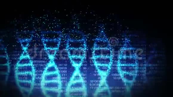 DNA分子螺旋作为遗传密码的符号药和技术理念科学生物技术循环动画视频的预览图