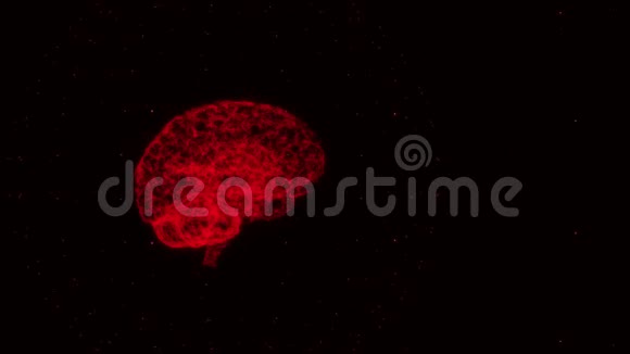人类大脑的模型在太空中旋转丛的作用3D绘制视频的预览图