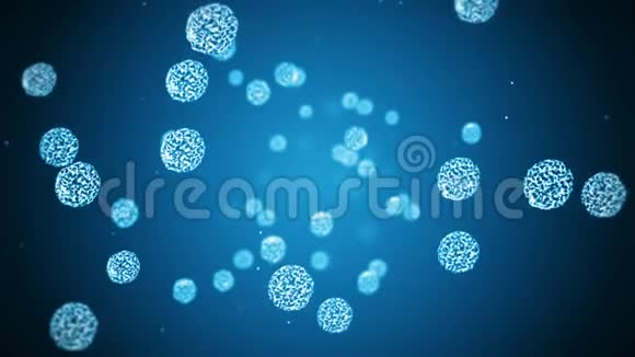 病毒细胞呈球形致病病毒引起感染人类病毒循环动画细菌微生物病毒视频的预览图