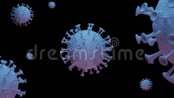冠状病毒3D动画移动和旋转细胞视频的预览图
