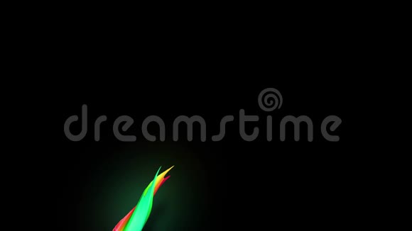 彩色的彩带从镜头前飞过流扭曲的彩虹色渐变条纹作为创作背景使用视频的预览图