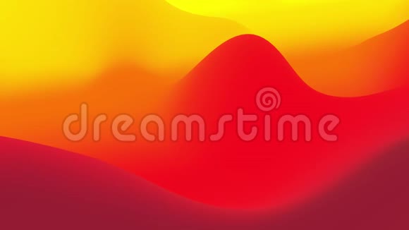 无缝环抽象流体红色黄色梯度内辉光波状表面美丽温暖的色彩渐变视频的预览图