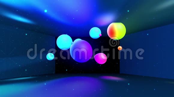 球体融合就像液体滴或流星在空气中平稳地移动就像水下一样抽象液体颜色梯度视频的预览图