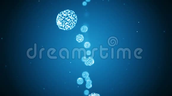 病毒细胞呈球形致病病毒引起感染人类病毒循环动画细菌微生物病毒视频的预览图