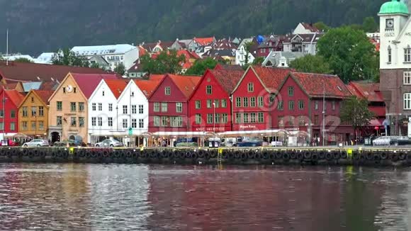 挪威卑尔根的布莱根城市景观视频的预览图
