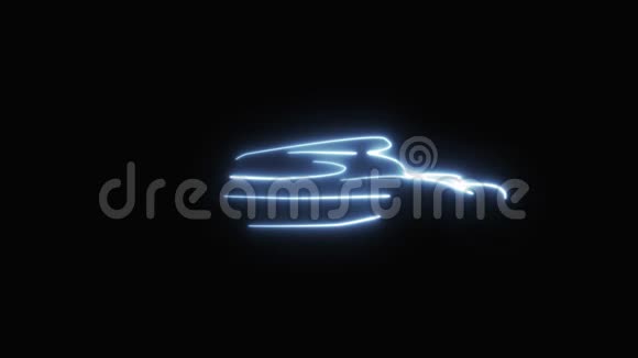 二维动画霓虹灯闪烁形成游艇造型灯变成白色的容器亮着视频的预览图